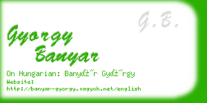 gyorgy banyar business card